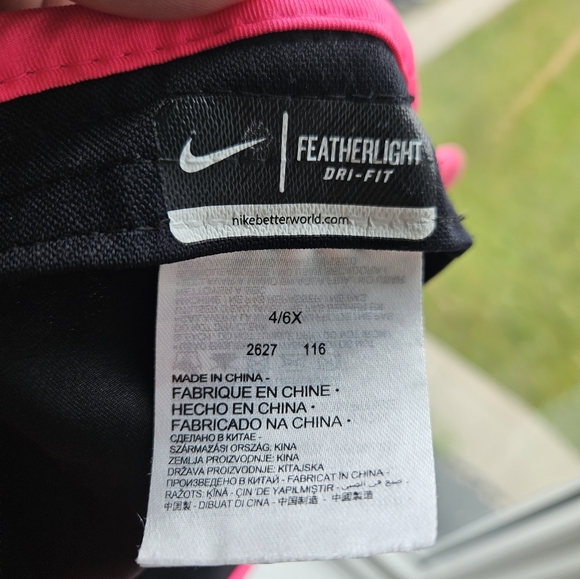 Nike black and pink featherlight dri-fit dri fit hat baseball cap gym o/S youth - Picture 4 of 10